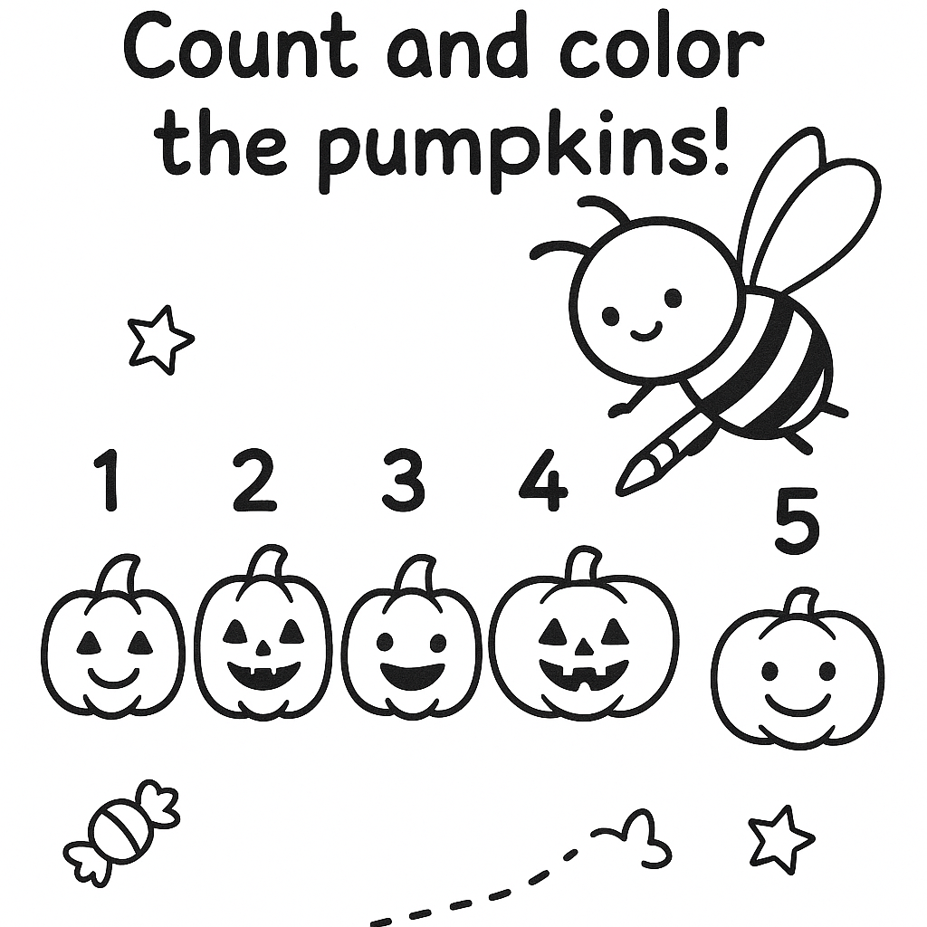 Bright Little Bees: Halloween Shapes & Colors Book – Learn, Color & Play! | Fun Printable Learning for Kids Ages 3–6 | Educational Halloween Activity Book