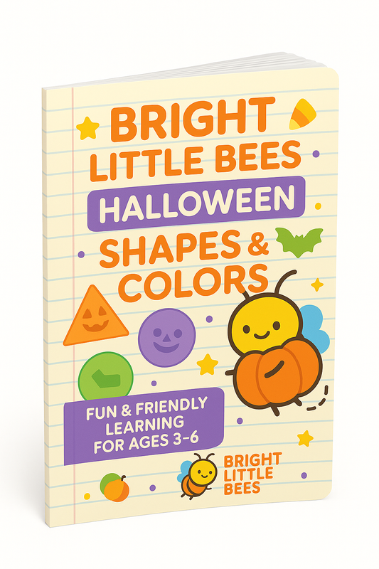 Bright Little Bees: Halloween Shapes & Colors Book – Learn, Color & Play! | Fun Printable Learning for Kids Ages 3–6 | Educational Halloween Activity Book