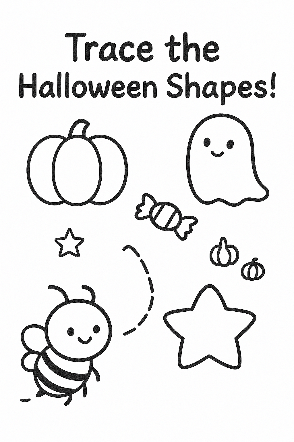 Bright Little Bees: Halloween Tracing & Activity Book – Fun Printable Learning for Kids Ages 3–6 | Letter & Number Tracing, Mazes, and Halloween Coloring Pages