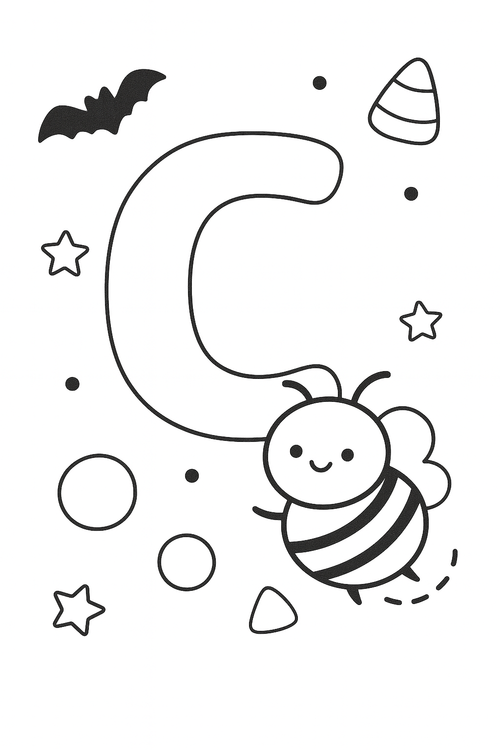 Bright Little Bees Halloween ABC Coloring Book – Fun & Spooky Learning for Kids Ages 3-6 | Printable Preschool Activity Book | Educational Halloween Letters