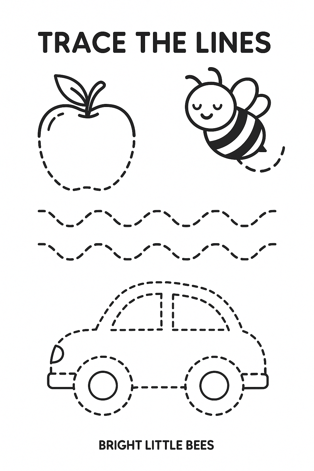 Bright Little Bees: Learning Puzzles & Mazes Activity Book (Ages 3-6)