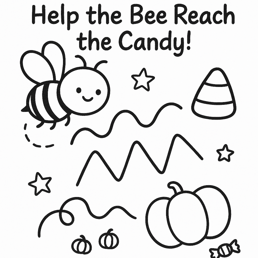 Bright Little Bees: Halloween Tracing & Activity Book – Fun Printable Learning for Kids Ages 3–6 | Letter & Number Tracing, Mazes, and Halloween Coloring Pages